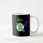 birght pastel surfer girl coffee mugs