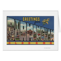 Birmingham, Alabama - Large Letter Scenes Card
