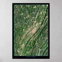 Birmingham, Alabama satellite poster photo map