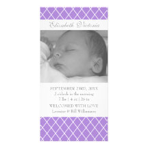 Birth Announcement Diamond Pattern Photo Card