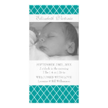 Birth Announcement Diamond Pattern Photo Card