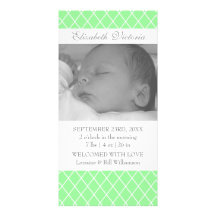 Birth Announcement Diamond Pattern Photo Card