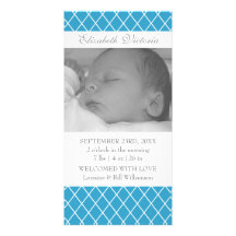 Birth Announcement Diamond Pattern Photo Card