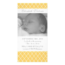 Birth Announcement Diamond Pattern Photo Card