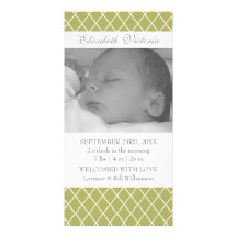 Birth Announcement Diamond Pattern Photo Card