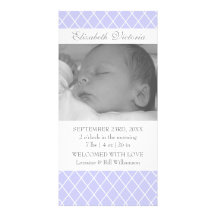 Birth Announcement Diamond Pattern Photo Card