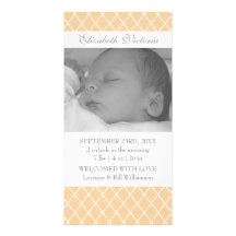 Birth Announcement Diamond Pattern Photo Card