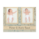 Birth Announcement for Twins - Fennel Sage Postcard