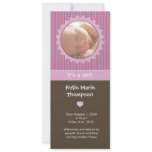 Birth Announcement - Pink & brown pinstripes invitations