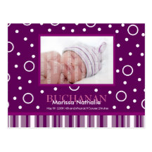Birth Announcement Postcard :: Circles & Stripes 1