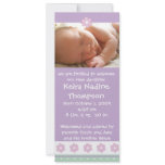 Birth Announcement - Purple/Green/Pink Flowers