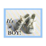 Birth announcement with vintage baby booties