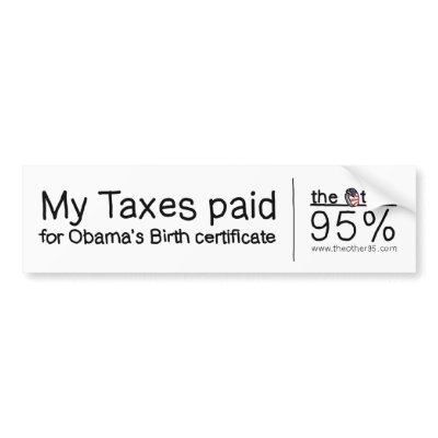 Birth Certificate Bumper Sticker by Other95