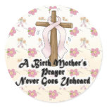 Birth Mothers Prayer Never Unheard Pink RIbbon Stickers