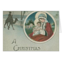 Birth of Jesus Christmas Greetings Greeting Card