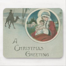 Birth of Jesus Christmas Greetings Mousepad