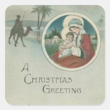 Birth of Jesus Christmas Greetings Sticker