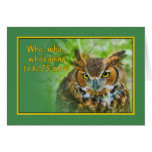 Birthday, 75th, Great Horned Owl Bird Cards