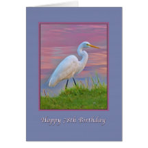 Birthday, 78th, Great Egret Strolling at Sunrise Greeting Cards