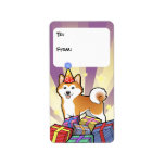 Birthday Akita Inu / Shiba Inu Address Label