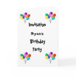 birthday balloons birthday Party Invitation cards