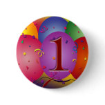 Birthday balloons for 1st birthday buttons