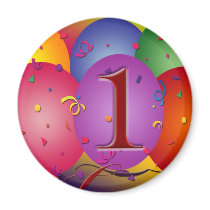 Birthday balloons for 1st birthday magnets