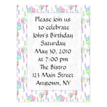 Birthday Balloons Invitation Post Cards