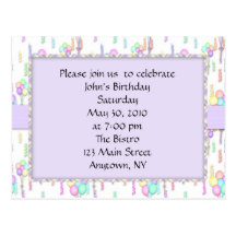 Birthday Balloons Invitation Post Cards