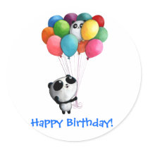 Birthday Balloons Panda Bear stickers