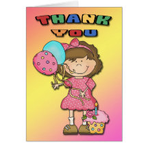 Birthday Bash Girl Thank You cards