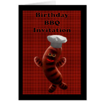 BIRTHDAY BBQ INVITATION - BARBECUE INVITATION GREETING CARDS