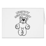 Birthday Bear template Greeting Cards