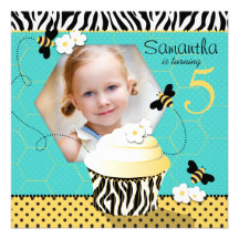 Birthday Bee Invitation Square 2