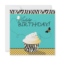 Birthday Bee Square Announcements
