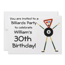 Birthday Billiards Party Invitation