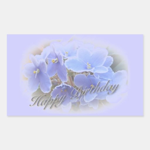 Birthday Blue African Violets Stickers