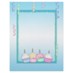 Birthday Blue Cupcakes Letterhead