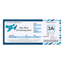 Birthday Boarding Pass Ticket Custom Announcement
