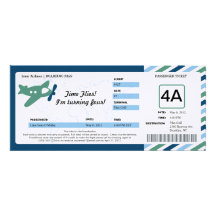 Birthday Boarding Pass Ticket Custom Invitation