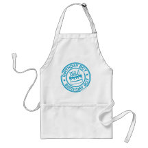 Birthday Boy -blue rubber stamp effect- Aprons