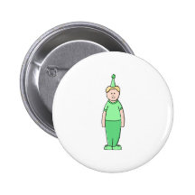 Birthday Boy Cartoon in Green. Pins