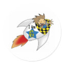 Birthday boy in a rocket stickers