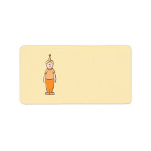 Birthday Boy, in Orange. Personalized Address Label