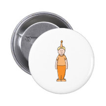 Birthday Boy, in Orange. Pinback Buttons