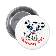Birthday Boy Puppy Button