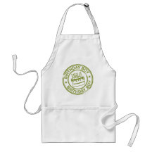 Birthday Boy -rubber stamp effect- green Aprons