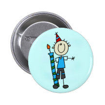 Birthday Boy With Candle T-shirts and Gifts Pinback Button