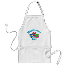 Birthday boy with presents aprons