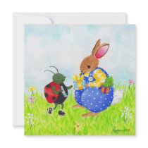 Birthday bunny and bug invitation